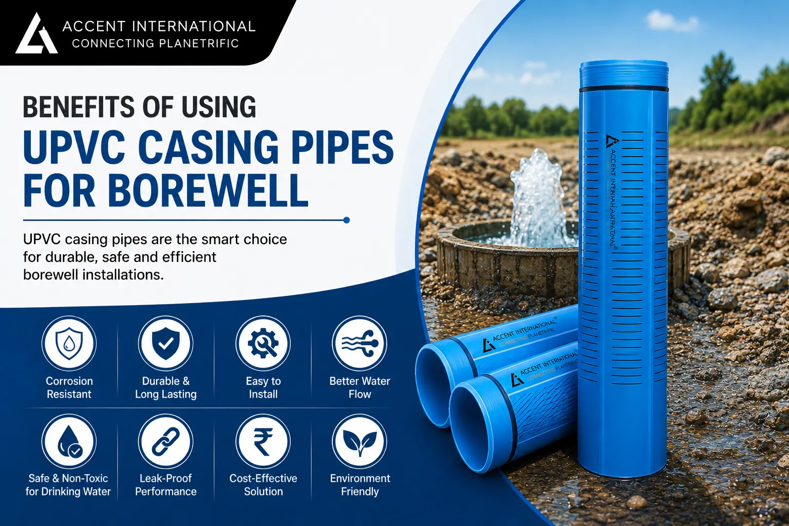 Benefits of using Upvc Borewell vasing Pipes