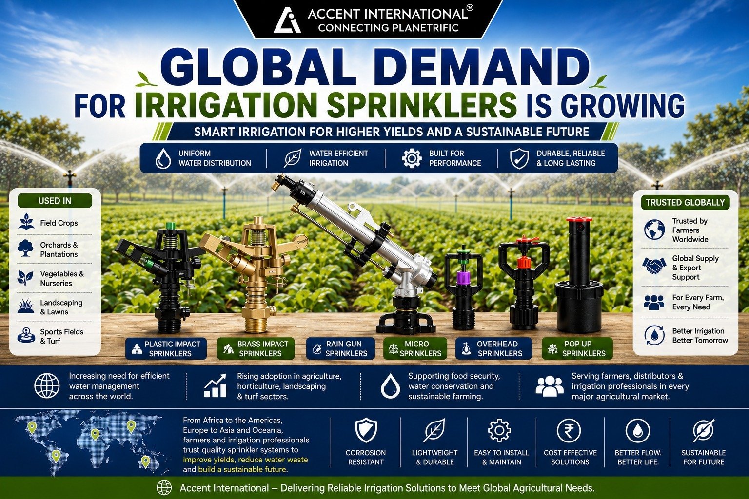 irrigation sprinklers for agriculture