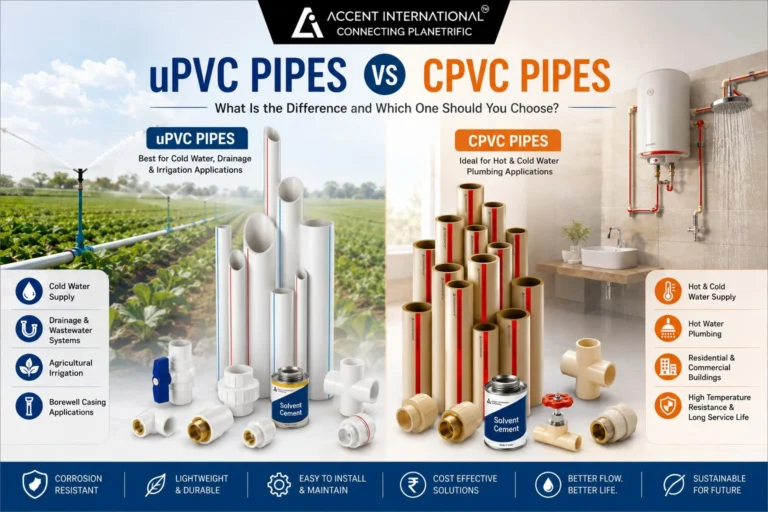 uPVC vs CPVC pipes comparison for plumbing irrigation and water supply
